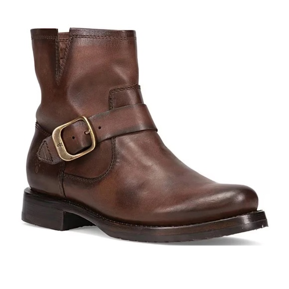 Frye Shoes - FRYE Veronica Leather Tan Booties Boots Slip On Western Cowgirl Size 8 NEW